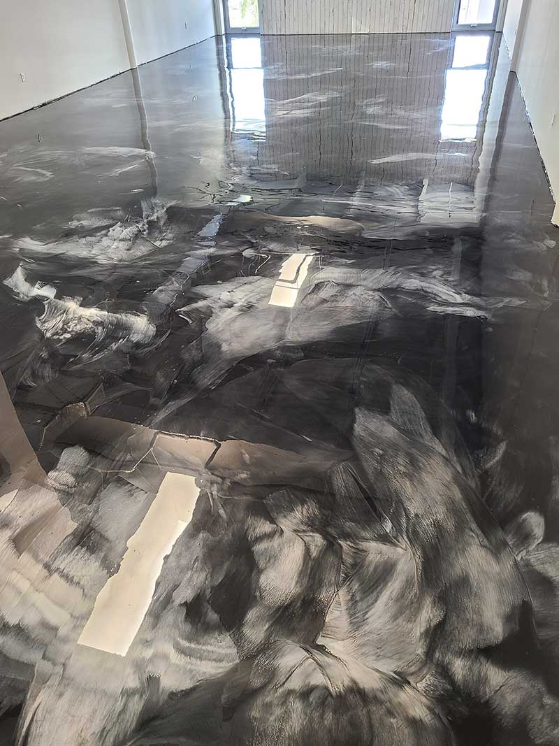 Black-White-marble- Epoxy-Floor-Americas-Industrial-Coatings